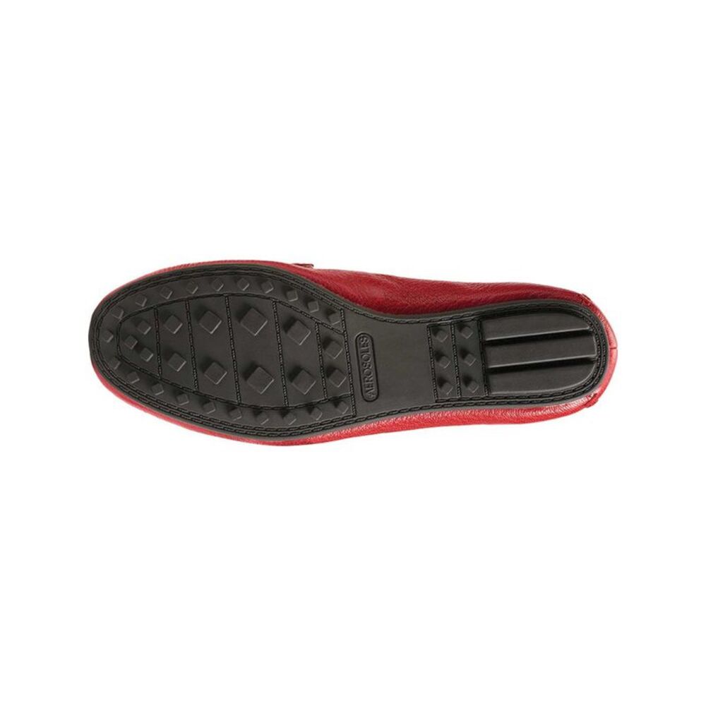AEROSOLES Womens Red Snake Over Drive Toe Slip On Leather Moccasins Shoes 9.5 M - Picture 4 of 4
